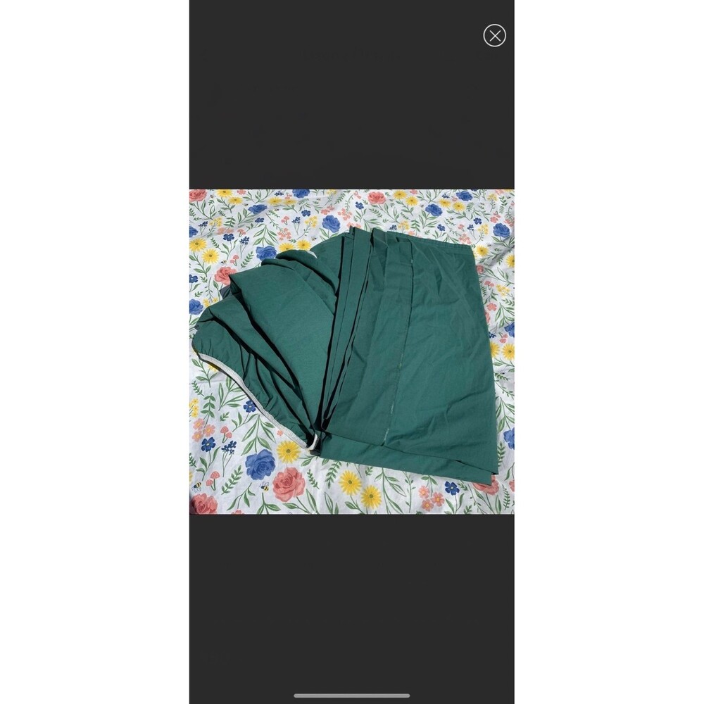 Vintage Full Size Bedding Sheet Set Fitted & Flat & pillowcase! Forest Green!